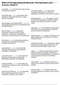 WGU C715 Organizational Behavior Test Questions and Answers Rated A
