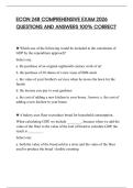 ECON 3251 COMPREHENSIVE EXAM 2026 QUESTIONS AND ANSWERS 100&percnt; CORRECT