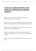ECON 202 OLE MISS HAYES FINAL EXAM PAPER 2026 QUESTIONS WITH ANSWERS GRADED A&plus;