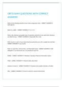 OBT3 EXAM QUESTIONS WITH CORRECT ANSWERS