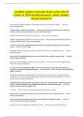 Certified Logistics Associate Study Guide with all Correct & 100&percnt; Verified Answers&vert; Latest Update&vert; Already Graded A&plus;