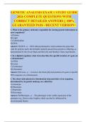 GENETIC ANALYSIS EXAM 1 STUDY GUIDE  2026 COMPLETE QUESTIONS WITH  CORRECT DETAILED ANSWERS &vert;&vert; 100&percnt;  GUARANTEED PASS <RECENT VERSION> 