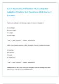 ASCP Board of Certification MLT Computer Adaptive Practice Test Questions With Correct Answers 