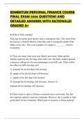 EDMENTUM PERSONAL FINANCE COURSE FINAL EXAM 2026 QUESTIONS AND DETAILED ANSWERS WITH RATIONALES GRADED A&plus;