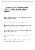 EFDA OREGON EXAM PREP TEST BANK 2026 FULL QUESTIONS WITH VERIFIED ANSWERS