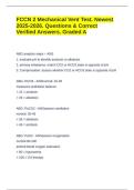 FCCN 2 Mechanical Vent Test&period; Newest 2025-2026&period; Questions & Correct Verified Answers&period; Graded A