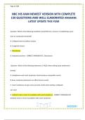 NBC HIS EXAM NEWEST VERSION WTH COMPLETE 150 QUESTIONS AND WELL ELABORATED ANSWERS LATEST UPDATE THIS YEAR
