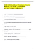 NUR 305 Final Exam Testbank&period; Newest Edition 2025-2026&period; Questions & Correct Answers&period; Graded A