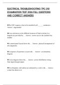 ELECTRICAL TROUBLESHOOTING TPC 210 EXAMINATION TEST 2026 FULL QUESTIONS AND CORRECT ANSWERS