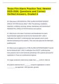Texas Fire Alarm Practice Test&period; Newest 2025-2026&period; Questions and Correct Verified Answers&period; Graded A