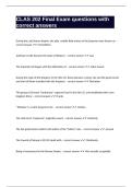 CLAS 202 Final Exam questions with correct answers