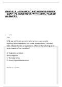 GNRS515 - ADVANCED PATHOPHYSIOLOGY - EXAM &num;1 QUESTIONS WITH 100&percnt; PASSED ANSWERS&period;