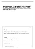 NSU NURSING PATHOPHYSIOLOGY EXAM 1 CLICKER QUESTIONS 2025&sol;26 WITH 100&percnt; SOLVED ANSWERS&period;