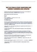 MAT 243 FINALS STUDY QUESTIONS AND CORRECT ANSWERS 2026 UPDATE&excl;&excl;