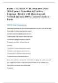 Exam 1&colon; NUR210&sol; NUR 210 &lpar;Latest 2025&sol; 2026 Update&rpar; Transition to Practice- Capstone &vert; Review with Questions and Verified Answers&vert; 100&percnt; Correct&vert; Grade A &ndash; Fortis
