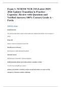 NUR210 Transition to Practice &ndash; Capstone Exam 1 &lpar;Fortis College&rpar; &vert; 2025 Verified Q&A Review &vert; 100&percnt; Correct &vert; Grade A Study Pack