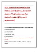 ABYC Marine Electrical Certification  Practice Exam Questions And Correct  Answers &lpar;Verified Answers&rpar; Plus  Rationales 2026 Q&A &vert; Instant  Download Pdf