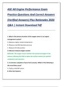 ASE A8 Engine Performance Exam  Practice Questions And Correct Answers  &lpar;Verified Answers&rpar; Plus Rationales 2026  Q&A &vert; Instant Download Pdf