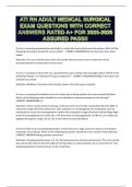 ATI RN ADULT MEDICAL SURGICAL EXAM QUESTIONS WITH CORRECT ANSWERS RATED A&period;pdf