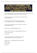ATI HEALTH ASSESSMENT FINAL EXAM PRACTICE QUESTIONS WITH CORRECT ANSWERS RATED A&period;pdf