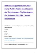 BPI Home Energy Professional &lpar;HEP&rpar;  Energy Auditor Practice Exam Questions  And Correct Answers &lpar;Verified Answers&rpar;  Plus Rationales 2026 Q&A &vert; Instant  Download Pdf 