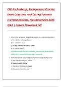 CDL Air Brakes &lpar;L&rpar; Endorsement Practice  Exam Questions And Correct Answers  &lpar;Verified Answers&rpar; Plus Rationales 2026  Q&A &vert; Instant Download Pdf