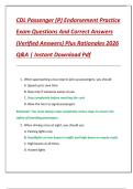 CDL Passenger &lpar;P&rpar; Endorsement Practice  Exam Questions And Correct Answers  &lpar;Verified Answers&rpar; Plus Rationales 2026  Q&A &vert; Instant Download Pdf