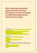  MDC 1 Final Exam&vert; Brand New Expert Exam Questions with Correct Clear Answers&vert; All Graded A&plus;&vert;100&percnt; Guaranteed Success&vert; Latest Premium Update&period;