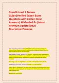 Crossfit Level 1 Trainer Guide&vert;Verified Expert Exam Questions with Correct Clear Answers&vert; All Graded A&plus;&vert;Latest Premium Update&vert;100&percnt; Guaranteed Success&period;