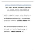 LOUISIANA PRIVATE INVESTIGATOR LICENSING EXAM 2025&sol;2026 &vert; 2 VERSIONS WITH ACTUAL QUESTIONS AND CORRECT ANSWERS &vert;GURANTEED PASS