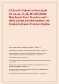 CA Branch 2 Operator Exam &lpar;quiz 14&comma; 15&comma; 16&comma; 17&comma; 18&comma; 19&comma; 20&rpar;&vert; Brand New Expert Exam Questions with 100&percnt; Correct Verified Answers&vert; All Graded A&plus;&vert;Latest Premium Update&period;