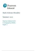 Pearson Edexcel Level 3 GCE Geography Advanced PAPER 2 JUNE 2025 MARK SCHEME