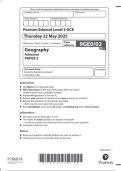 Pearson Edexcel Level 3 GCE Geography Advanced PAPER 2 JUNE 2025 QUESTION PAPER