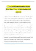 CLEP - Analyzing and Interpreting Literature Exam 2026 Questions and Answers