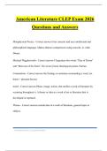 American Literature CLEP Exam 2026 Questions and Answers