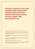  CA Branch 2 Operator Course &lpar;Quiz 7 & 8&rpar;&vert;Brand New Expert Exam Questions with Correct Clear Answers&vert; All Graded A&plus;&vert;Latest Premium Update&vert; 100&percnt; Guaranteed Success&period;