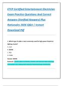 ETCP Certified Entertainment Electrician  Exam Practice Questions And Correct  Answers &lpar;Verified Answers&rpar; Plus  Rationales 2026 Q&A &vert; Instant  Download Pdf