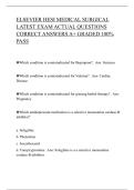 ELSEVIER HESI MEDICAL SURGICAL LATEST EXAM ACTUAL QUESTIONS CORRECT ANSWERS A&plus; GRADED 100&percnt; PASS