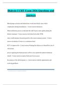Dialysis CCHT Exam 2026 Questions and Answers