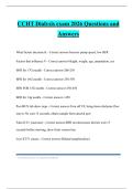 CCHT Dialysis exam 2026 Questions and Answers