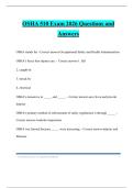 OSHA 510 Exam 2026 Questions and Answers