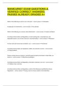 MANICURIST EXAM QUESTIONS & VERIFIED CORRECT ANSWERS PASSED ALREADY GRADED A&plus;