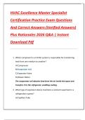 HVAC Excellence Master Specialist  Certification Practice Exam Questions  And Correct Answers &lpar;Verified Answers&rpar;  Plus Rationales 2026 Q&A &vert; Instant  Download Pdf