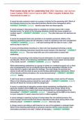 Final exams study set for Leadership hesi 2026 -Questions And Answers  Latest Updates With Correct Answers 100&percnt; With Complete Solutions Pass  Guaranteed-Graded A&plus; 
