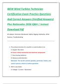 IBEW Wind Turbine Technician  Certification Exam Practice Questions  And Correct Answers &lpar;Verified Answers&rpar;  Plus Rationales 2026 Q&A &vert; Instant  Download Pdf 