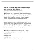 EMT ACTUAL EXAM PAPER 2026 QUESTIONS WITH SOLUTIONS GRADED A&plus;