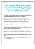 2025 Latest ACHE BOG Exam Prep Test  Bank with 200 Recently Tested Questions  and Correct Answers &sol; ACHE Board of  Governors &lpar;BOG&rpar; Practice Test 