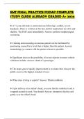 EMT FINAL PRACTICE FISDAP COMPLETE STUDY GUIDE ALREADY GRADED A&plus; 2026