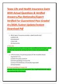 Texas Life and Health Insurance Exam With Actual Questions & Verified Answers&comma;Plus Rationales&sol;Expert Verified For Guaranteed Pass Graded A&plus;&sol;2026 &sol;Latest Update&sol;Instant Download Pdf