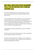 EMT FINAL PRACTICE FISDAP EXAMPREP FULLY SOLVED EDITION WITH VERIFIED ANSWERS 2026